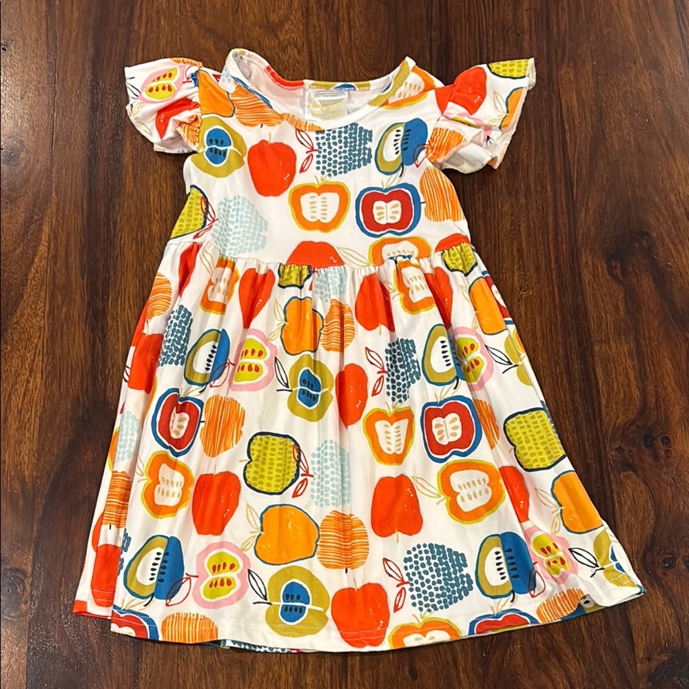 Honeydew Girls Size 5 Colorful Kids Dress with Apple Print